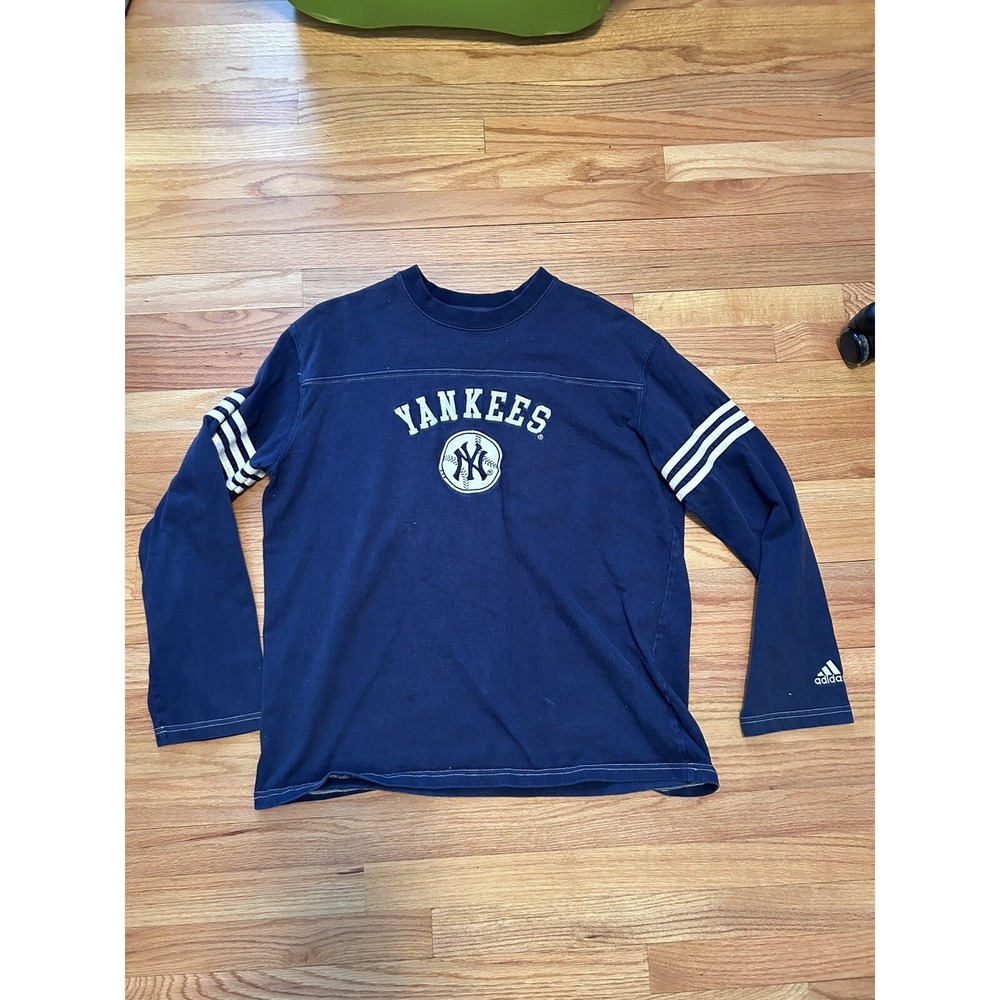 Adidas New York Yankees Shirt Blue Pullover  Vintage